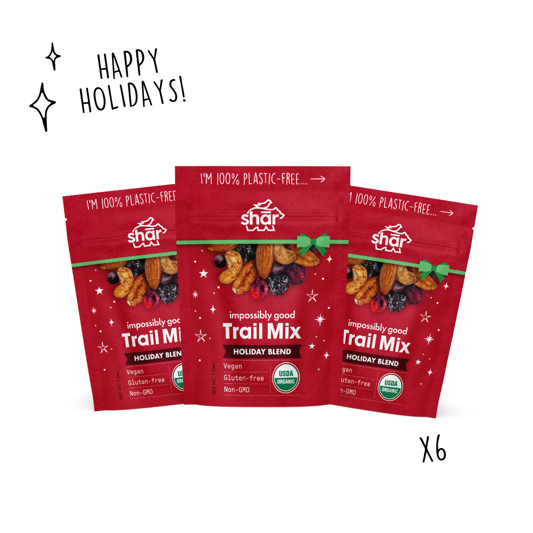 HAPPY HOLIDAYS - 1.5 oz COMPOSTABLE MINI BAG x 6 PACK – HOLIDAY BLEND