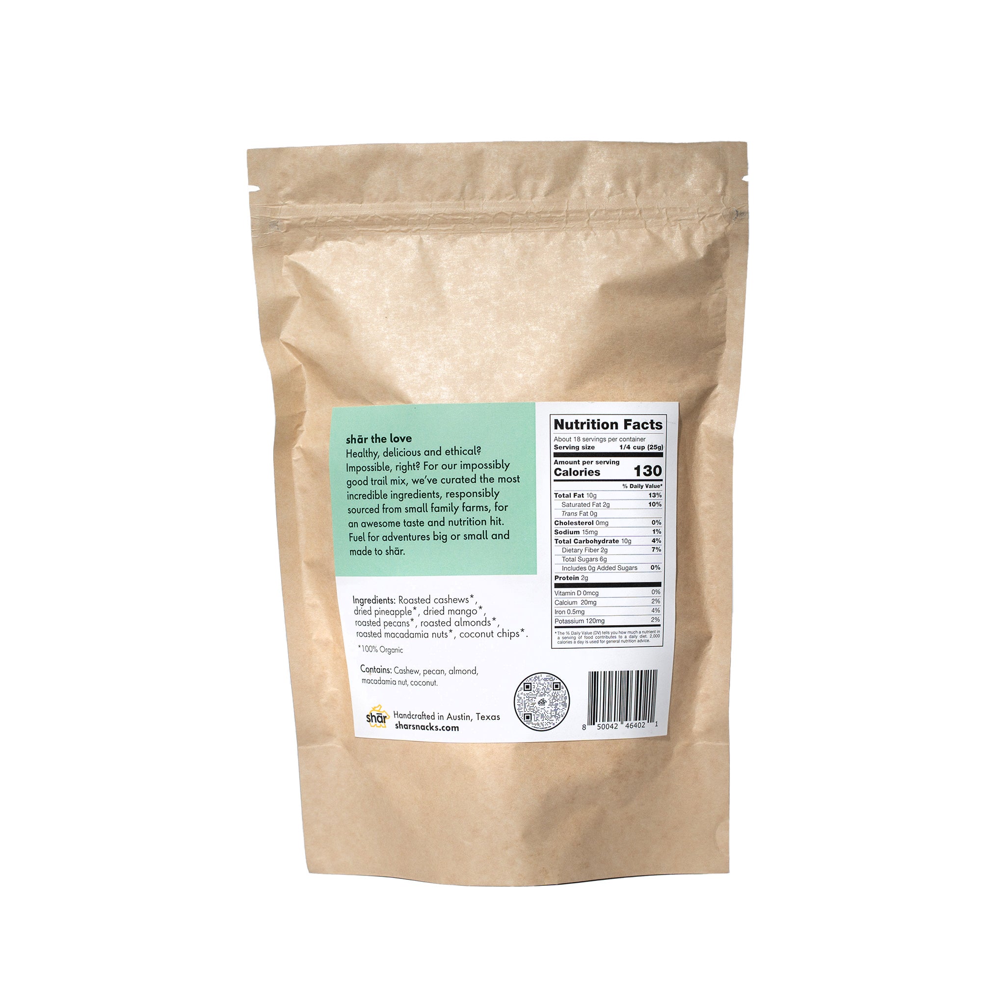 1.0 lb organic shār bag - Tropical small batch